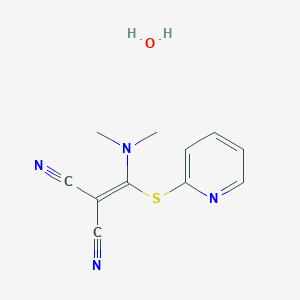 2-[(Dimethylamino)(pyridin-2-ylsulfanyl)methylidene]propanedinitrile hydrate