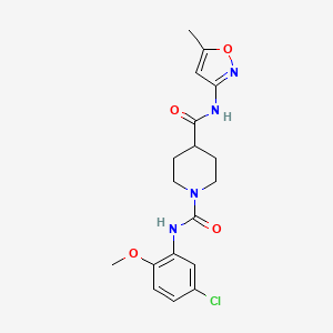 molecular formula C18H21ClN4O4 B2363577 N1-(5-chloro-2-methoxyphenyl)-N4-(5-methylisoxazol-3-yl)piperidine-1,4-dicarboxamide CAS No. 1251608-48-6
