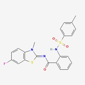 N-(6-fluoro-3-methyl-1,3-benzothiazol-2-ylidene)-2-[(4-methylphenyl)sulfonylamino]benzamide