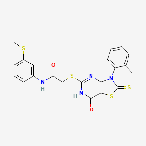 2-{[3-(2-methylphenyl)-7-oxo-2-thioxo-2,3,6,7-tetrahydro[1,3]thiazolo[4,5-d]pyrimidin-5-yl]thio}-N-[3-(methylthio)phenyl]acetamide
