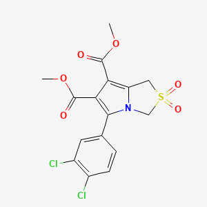 molecular formula C16H13Cl2NO6S B2363588 Dimethyl 5-(3,4-dichlorophenyl)-2,2-dioxo-1,3-dihydropyrrolo[1,2-c][1,3]thiazole-6,7-dicarboxylate CAS No. 107124-27-6