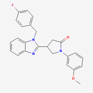 molecular formula C25H22FN3O2 B2363589 4-[1-(4-fluorobenzyl)-1H-benzimidazol-2-yl]-1-(3-methoxyphenyl)pyrrolidin-2-one CAS No. 848726-91-0