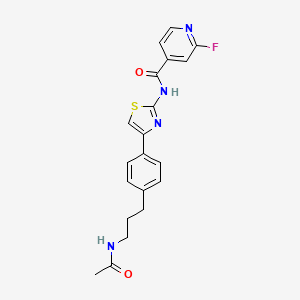 N-{4-[4-(3-acetamidopropyl)phenyl]-1,3-thiazol-2-yl}-2-fluoropyridine-4-carboxamide