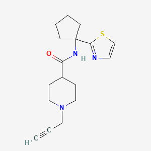 1-(prop-2-yn-1-yl)-N-[1-(1,3-thiazol-2-yl)cyclopentyl]piperidine-4-carboxamide