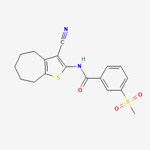 N-(3-cyano-5,6,7,8-tetrahydro-4H-cyclohepta[b]thiophen-2-yl)-3-methylsulfonylbenzamide