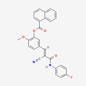 B2363619 [5-[(E)-2-cyano-3-(4-fluoroanilino)-3-oxoprop-1-enyl]-2-methoxyphenyl] naphthalene-1-carboxylate CAS No. 380475-07-0