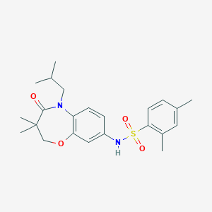 molecular formula C23H30N2O4S B2363632 N-(5-isobutyl-3,3-dimethyl-4-oxo-2,3,4,5-tetrahydrobenzo[b][1,4]oxazepin-8-yl)-2,4-dimethylbenzenesulfonamide CAS No. 921998-11-0
