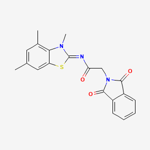 (E)-2-(1,3-dioxoisoindolin-2-yl)-N-(3,4,6-trimethylbenzo[d]thiazol-2(3H)-ylidene)acetamide