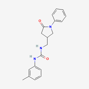 molecular formula C19H21N3O2 B2363656 1-((5-Oxo-1-phenylpyrrolidin-3-yl)methyl)-3-(m-tolyl)urea CAS No. 954695-59-1