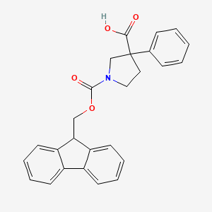 molecular formula C26H23NO4 B2363657 1-{[(9H-fluoren-9-yl)methoxy]carbonyl}-3-phenylpyrrolidine-3-carboxylic acid CAS No. 2138371-99-8