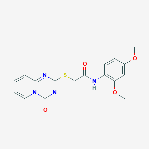molecular formula C17H16N4O4S B2363661 N-(2,4-dimethoxyphenyl)-2-(4-oxopyrido[1,2-a][1,3,5]triazin-2-yl)sulfanylacetamide CAS No. 896327-07-4