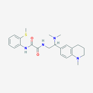 molecular formula C23H30N4O2S B2363664 N1-(2-(dimethylamino)-2-(1-methyl-1,2,3,4-tetrahydroquinolin-6-yl)ethyl)-N2-(2-(methylthio)phenyl)oxalamide CAS No. 922119-10-6