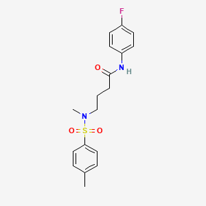 molecular formula C18H21FN2O3S B2363666 N-(4-fluorophenyl)-4-{methyl[(4-methylphenyl)sulfonyl]amino}butanamide CAS No. 325695-20-3