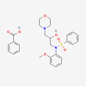 molecular formula C27H32N2O7S B2363699 N-(2-hydroxy-3-morpholinopropyl)-N-(2-methoxyphenyl)benzenesulfonamide benzoate CAS No. 1189308-60-8