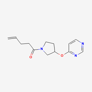molecular formula C13H17N3O2 B2363714 1-(3-(Pyrimidin-4-yloxy)pyrrolidin-1-yl)pent-4-en-1-one CAS No. 2034579-98-9