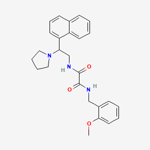 molecular formula C26H29N3O3 B2363726 N1-(2-methoxybenzyl)-N2-(2-(naphthalen-1-yl)-2-(pyrrolidin-1-yl)ethyl)oxalamide CAS No. 941996-56-1