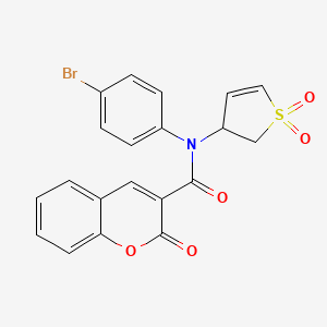 molecular formula C20H14BrNO5S B2363740 N-(4-bromophenyl)-N-(1,1-dioxido-2,3-dihydrothiophen-3-yl)-2-oxo-2H-chromene-3-carboxamide CAS No. 863445-69-6