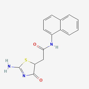 molecular formula C15H13N3O2S B2363745 2-(2-imino-4-oxo-1,3-thiazolidin-5-yl)-N-(naphthalen-1-yl)acetamide CAS No. 432005-43-1