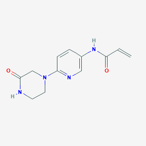 molecular formula C12H14N4O2 B2363757 N-[6-(3-Oxopiperazin-1-yl)pyridin-3-yl]prop-2-enamide CAS No. 2308440-23-3