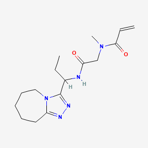 molecular formula C16H25N5O2 B2363766 N-Methyl-N-[2-oxo-2-[1-(6,7,8,9-tetrahydro-5H-[1,2,4]triazolo[4,3-a]azepin-3-yl)propylamino]ethyl]prop-2-enamide CAS No. 2197665-61-3