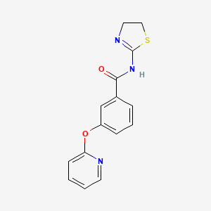 molecular formula C15H13N3O2S B2363774 N-(4,5-dihydrothiazol-2-yl)-3-(pyridin-2-yloxy)benzamide CAS No. 1797708-20-3