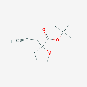 molecular formula C12H18O3 B2363796 2-Furancarboxylic acid, tetrahydro-2-(2-propyn-1-yl)-, 1,1-dimethylethyl ester CAS No. 2230807-66-4