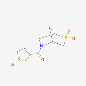molecular formula C10H10BrNO3S2 B2363804 5-(5-Bromothiophene-2-carbonyl)-2lambda6-thia-5-azabicyclo[2.2.1]heptane-2,2-dione CAS No. 1995331-80-0