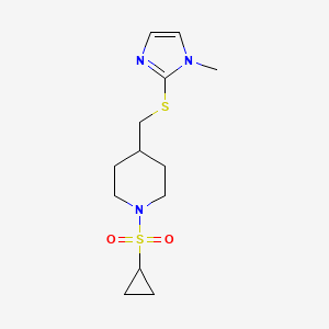 1-(cyclopropylsulfonyl)-4-(((1-methyl-1H-imidazol-2-yl)thio)methyl)piperidine
