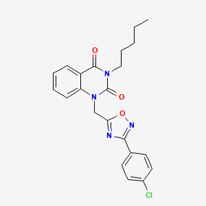 1-((3-(4-chlorophenyl)-1,2,4-oxadiazol-5-yl)methyl)-3-pentylquinazoline-2,4(1H,3H)-dione