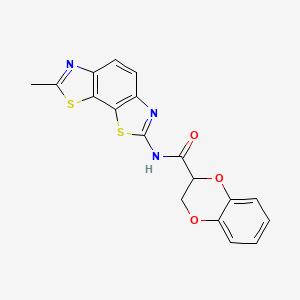 N-(7-methyl-[1,3]thiazolo[4,5-g][1,3]benzothiazol-2-yl)-2,3-dihydro-1,4-benzodioxine-3-carboxamide
