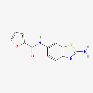 molecular formula C12H9N3O2S B2363848 Furan-2-carboxylic acid (2-amino-benzothiazol-6-yl)-amide CAS No. 876709-45-4