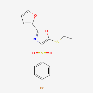 4-((4-Bromophenyl)sulfonyl)-5-(ethylthio)-2-(furan-2-yl)oxazole