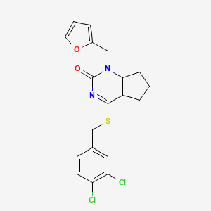 4-[(3,4-dichlorophenyl)methylsulfanyl]-1-(furan-2-ylmethyl)-6,7-dihydro-5H-cyclopenta[d]pyrimidin-2-one