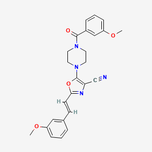 (E)-5-(4-(3-methoxybenzoyl)piperazin-1-yl)-2-(3-methoxystyryl)oxazole-4-carbonitrile