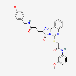 3-[5-({[(3-methoxyphenyl)carbamoyl]methyl}sulfanyl)-3-oxo-2H,3H-imidazo[1,2-c]quinazolin-2-yl]-N-[(4-methoxyphenyl)methyl]propanamide