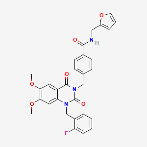 4-((1-(2-fluorobenzyl)-6,7-dimethoxy-2,4-dioxo-1,2-dihydroquinazolin-3(4H)-yl)methyl)-N-(furan-2-ylmethyl)benzamide