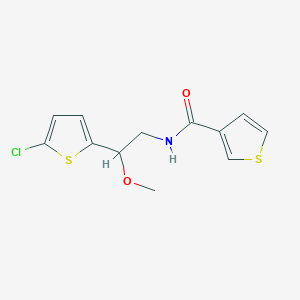 molecular formula C12H12ClNO2S2 B2363885 N-[2-(5-chlorothiophen-2-yl)-2-methoxyethyl]thiophene-3-carboxamide CAS No. 2034528-47-5