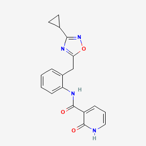 N-(2-((3-cyclopropyl-1,2,4-oxadiazol-5-yl)methyl)phenyl)-2-oxo-1,2-dihydropyridine-3-carboxamide