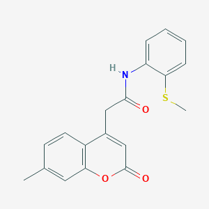 2-(7-methyl-2-oxo-2H-chromen-4-yl)-N-(2-(methylthio)phenyl)acetamide