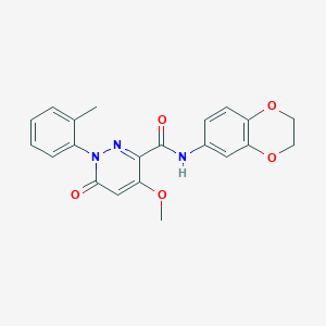 molecular formula C21H19N3O5 B2363890 N-(2,3-dihydro-1,4-benzodioxin-6-yl)-4-methoxy-1-(2-methylphenyl)-6-oxopyridazine-3-carboxamide CAS No. 941900-05-6