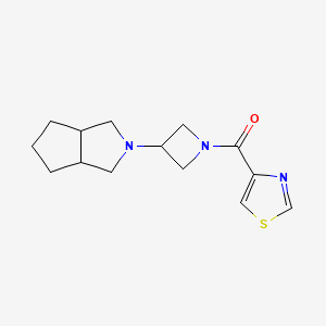 molecular formula C14H19N3OS B2363897 4-(3-{Octahydrocyclopenta[c]pyrrol-2-yl}azetidine-1-carbonyl)-1,3-thiazole CAS No. 2415586-37-5