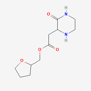 molecular formula C11H18N2O4 B2363910 Tetrahydro-2-furanylmethyl 2-(3-oxo-2-piperazinyl)acetate CAS No. 1008015-25-5