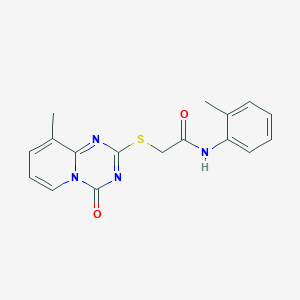 2-(9-methyl-4-oxopyrido[1,2-a][1,3,5]triazin-2-yl)sulfanyl-N-(2-methylphenyl)acetamide