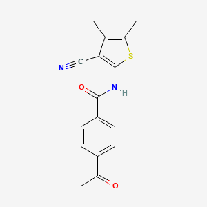 4-acetyl-N-(3-cyano-4,5-dimethylthiophen-2-yl)benzamide