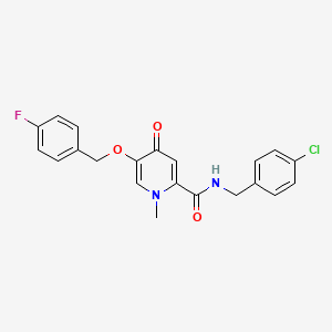 molecular formula C21H18ClFN2O3 B2363920 N-(4-chlorobenzyl)-5-((4-fluorobenzyl)oxy)-1-methyl-4-oxo-1,4-dihydropyridine-2-carboxamide CAS No. 1021223-32-4