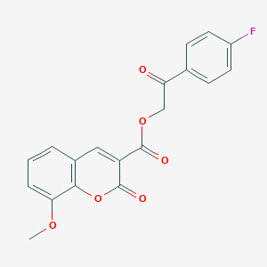 molecular formula C19H13FO6 B2363921 2-(4-fluorophenyl)-2-oxoethyl 8-methoxy-2-oxo-2H-chromene-3-carboxylate CAS No. 502872-07-3