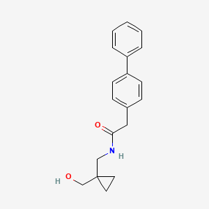 molecular formula C19H21NO2 B2363928 2-([1,1'-biphenyl]-4-yl)-N-((1-(hydroxymethyl)cyclopropyl)methyl)acetamide CAS No. 1286724-77-3