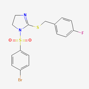 1-(4-Bromophenyl)sulfonyl-2-[(4-fluorophenyl)methylsulfanyl]-4,5-dihydroimidazole