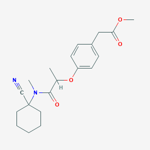 molecular formula C20H26N2O4 B2363934 Methyl 2-(4-{1-[(1-cyanocyclohexyl)(methyl)carbamoyl]ethoxy}phenyl)acetate CAS No. 1208798-70-2