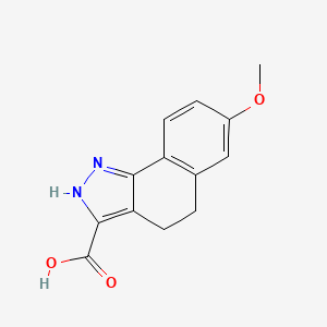 molecular formula C13H12N2O3 B2363936 7-methoxy-4,5-dihydro-1H-benzo[g]indazole-3-carboxylic acid CAS No. 696645-93-9